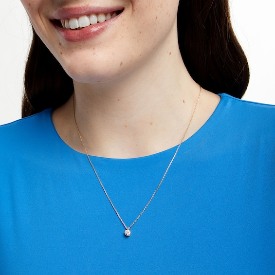 1/2 CT. Certified Lab-Grown Diamond Solitaire Pendant in 14K Gold (F/Si2) - 19"