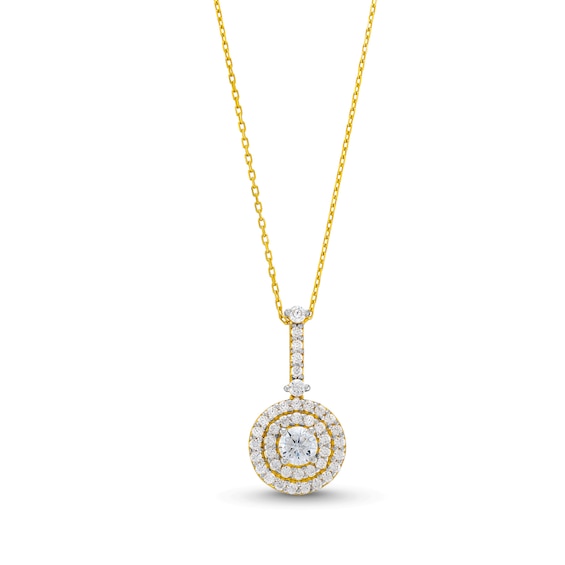 3/4 CT. T.w. Lab-Grown Diamond Frame Pendant in 10K Gold (F/Si2)