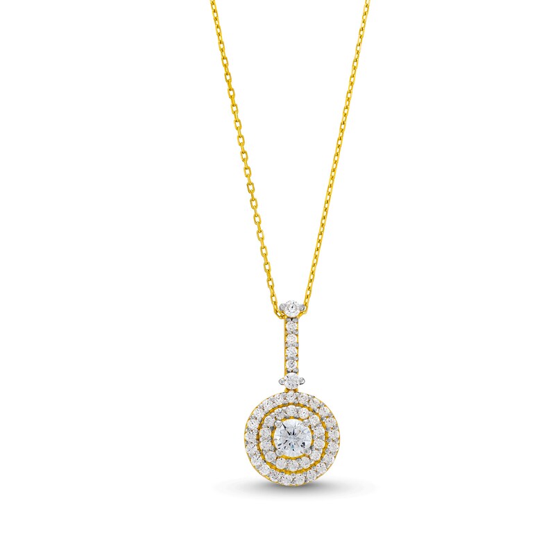 Main Image 1 of 3/4 CT. T.W. Lab-Grown Diamond Frame Pendant in 10K Gold (F/SI2)