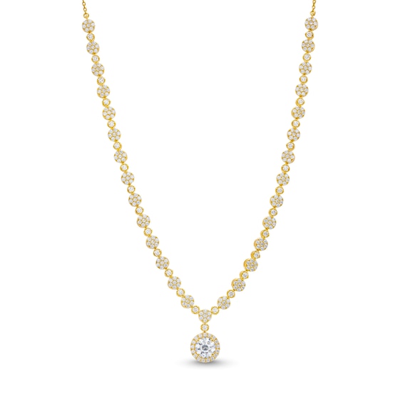 4 CT. T.w. Lab-Grown Diamond Flower Drop Necklace in 10K Gold (F/Si2)