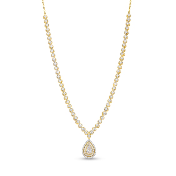 2 CT. T.w. Lab-Grown Diamond Pear Drop Necklace in 10K Gold (F/Si2)