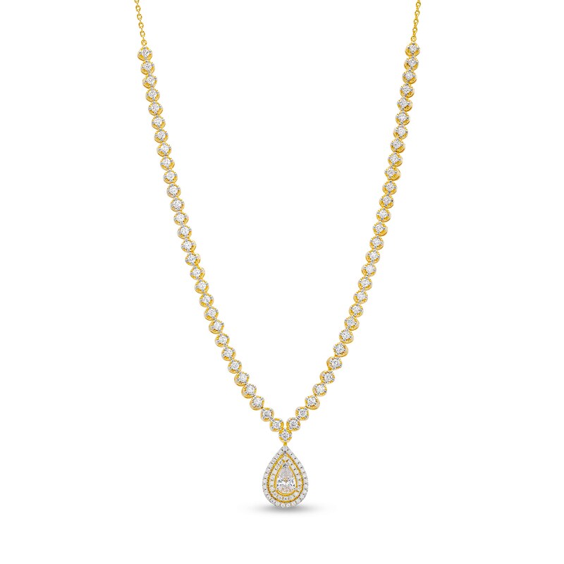 Main Image 1 of 2 CT. T.W. Lab-Grown Diamond Pear Drop Necklace in 10K Gold (F/SI2)