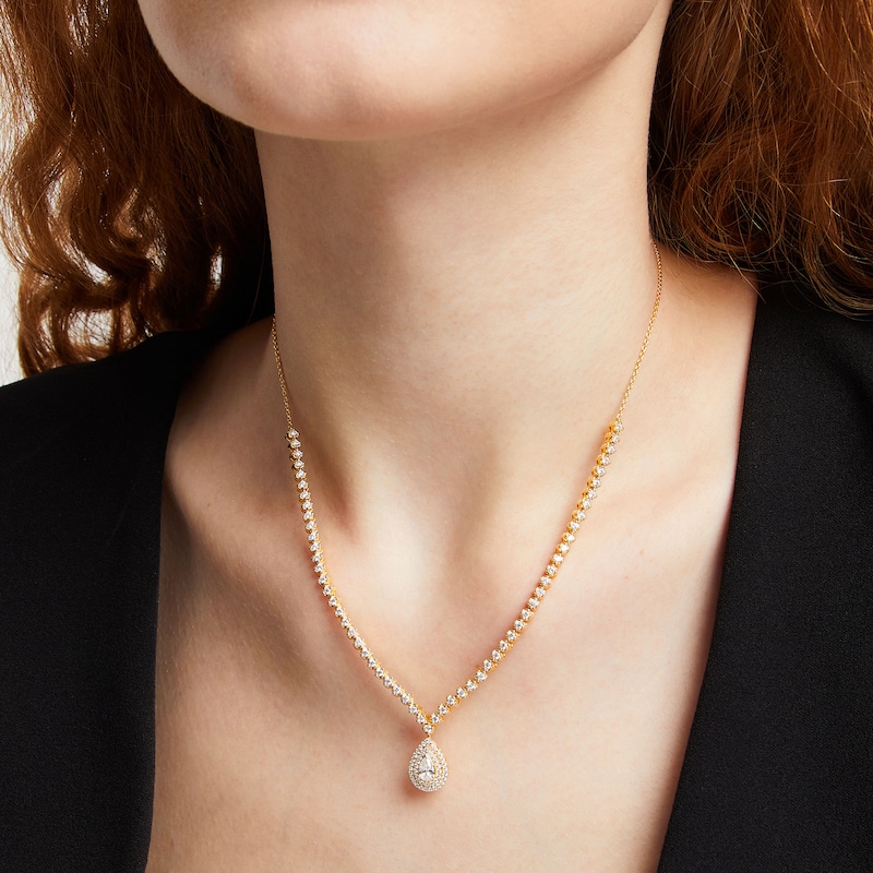 Main Image 2 of 2 CT. T.W. Lab-Grown Diamond Pear Drop Necklace in 10K Gold (F/SI2)