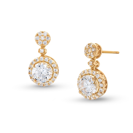 2-1/2 CT. T.w. Lab-Grown Diamond Framed Drop Earrings in 10K Gold (F/Si2)