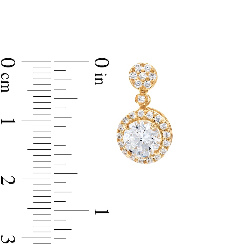 Main Image 3 of 2-1/2 CT. T.W. Lab-Grown Diamond Framed Drop Earrings in 10K Gold (F/SI2)