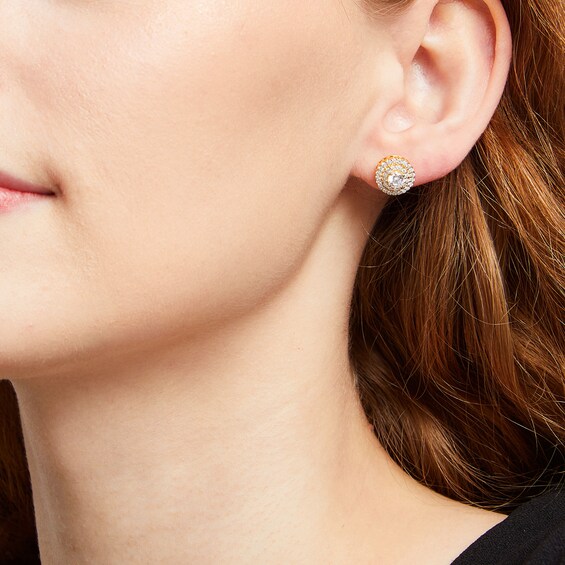 1 CT. T.w. Lab-Grown Diamond Double Frame Stud Earrings in 10K Gold (F/Si2)
