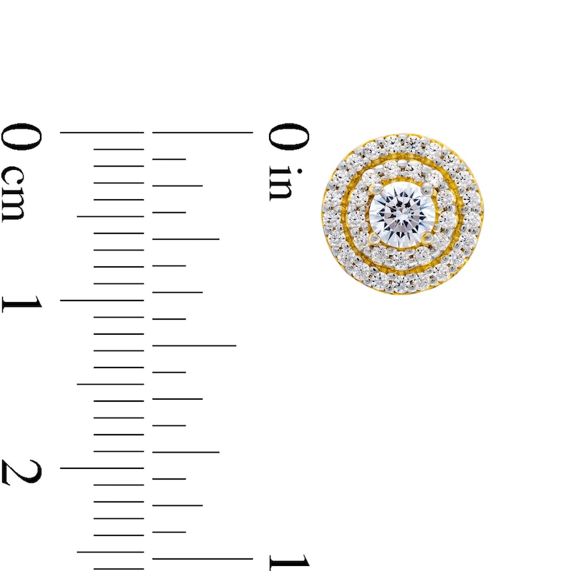Main Image 3 of 1 CT. T.W. Lab-Created Diamond Double Frame Stud Earrings in 10K Gold (F/SI2)