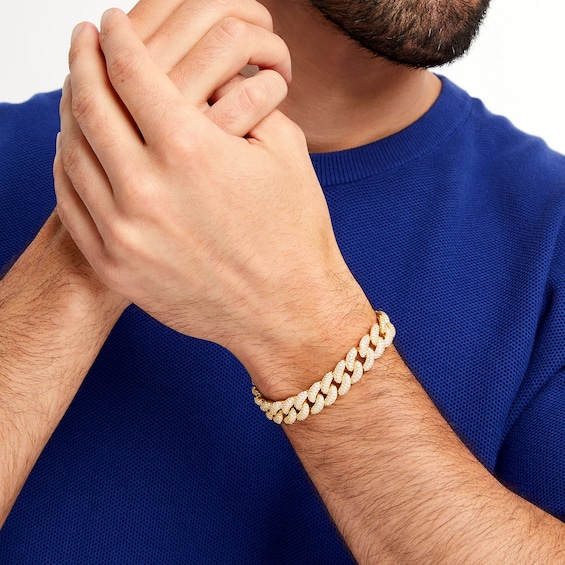 10 CT. T.w. Lab-Grown Diamond Cuban Link Bracelet in 10K Gold (F/Si2)