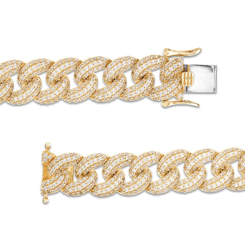 Main Image 3 of 10 CT. T.W. Lab-Grown Diamond Cuban Link Bracelet in 10K Gold (F/SI2)