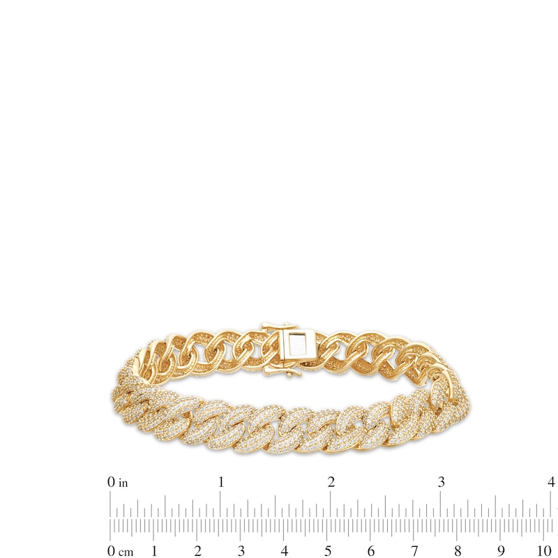 Main Image 4 of 10 CT. T.W. Lab-Grown Diamond Cuban Link Bracelet in 10K Gold (F/SI2)