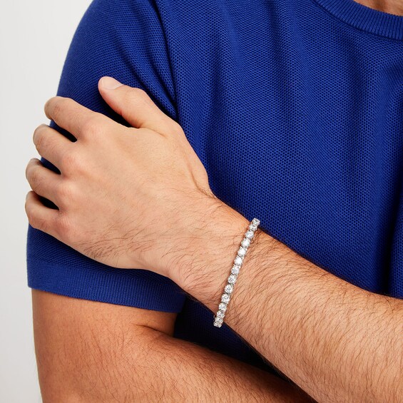 12 CT. T.w. Lab-Grown Diamond Line Bracelet in 10K White Gold (F/Si2)