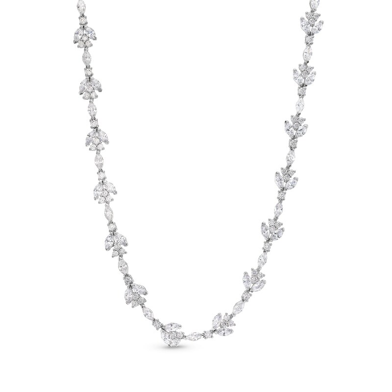 Main Image 1 of 6 CT. T.W. Lab-Grown Diamond Flower Necklace in 10K White Gold (F/SI2)