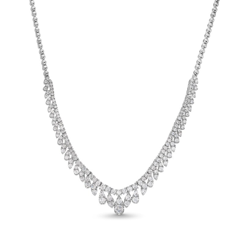 Main Image 1 of 4 CT. T.W. Lab-Created Diamond Fringe Necklace in 10K White Gold (F/SI2)
