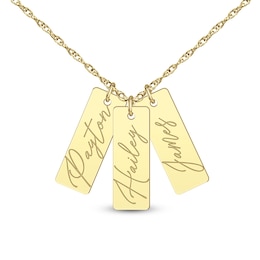 Engravable Triple Dog Tag Pendant (3 Lines)