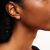 Thumbnail Image 2 of Certified Ruby and 1/10 CT. T.W. Diamond Frame Stud Earrings in 10K Gold