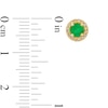 Thumbnail Image 3 of Emerald and 1/10 CT. T.W. Diamond Frame Stud Earrings in 10K Gold