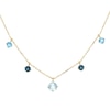 Thumbnail Image 1 of London, Swiss and Sky Blue Topaz Five Stone Station Necklace in 10K Gold
