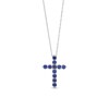 Thumbnail Image 1 of Blue Sapphire Cross Pendant in 10K White Gold