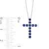 Thumbnail Image 2 of Blue Sapphire Cross Pendant in 10K White Gold