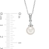 Thumbnail Image 3 of 7.0 x 7.5mm Cultured Akoya Pearl and 1/20 CT. T.W. Diamond Cap Pendant in 14K White Gold