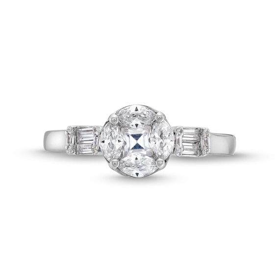 1 CT. T.w. Multi-Diamond Composite Engagement Ring in 10K White Gold