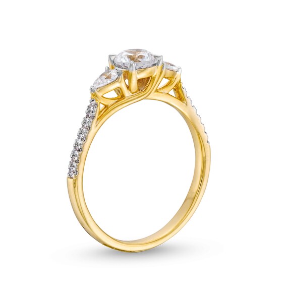 3/4 CT. T.w. Multi-Diamond Three Stone Engagement Ring in 10K Gold