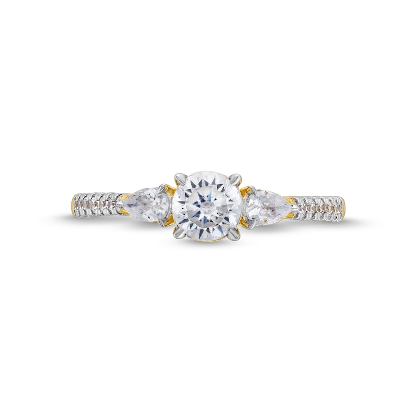 Main Image 4 of 3/4 CT. T.W. Multi-Diamond Three Stone Engagement Ring in 10K Gold