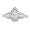 Thumbnail Image 4 of 3/4 CT. T.W. Multi-Diamond Pear Composite Framed Engagement Ring in 10K White Gold