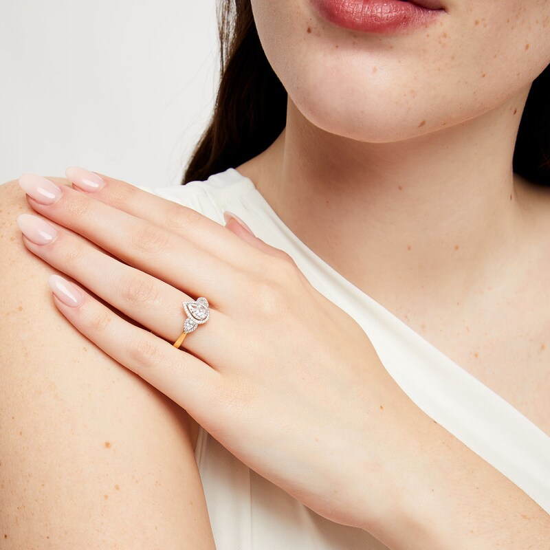 Main Image 2 of 3/4 CT. T.W. Multi-Diamond Pear Composite Framed Engagement Ring in 10K Gold