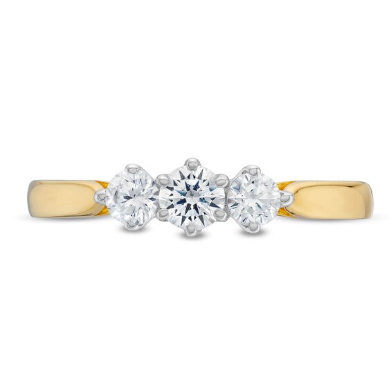 1/2 CT. T.w. Three Stone Engagement Ring in 10K Gold