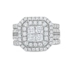 Thumbnail Image 4 of 3 CT. T.W. Multi-Diamond Composite Framed Three-Piece Bridal Set in 14K White Gold