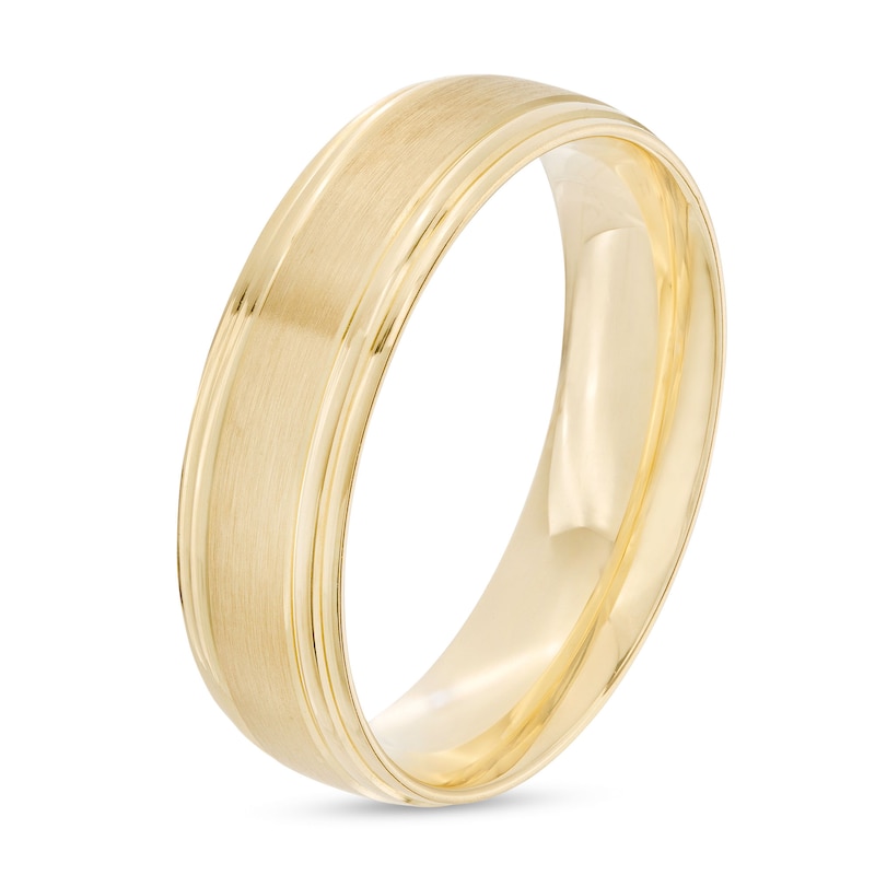 Main Image 3 of 6.0mm Engravable Brushed Satin Band in 14K Gold (1 Line)
