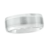 Thumbnail Image 1 of 8.0mm Engravable Brushed Satin Band in 14K White Gold (1 Line)