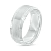 Thumbnail Image 3 of 8.0mm Engravable Brushed Satin Band in 14K White Gold (1 Line)
