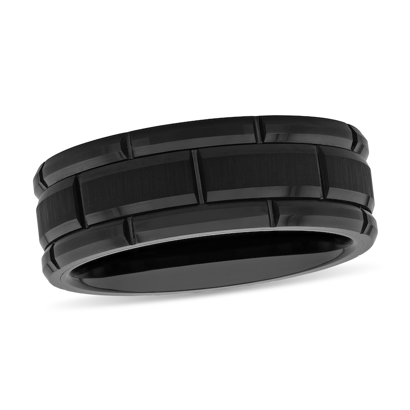 Main Image 1 of 8.0mm Comfort Fit Black Ion-Plated Tungsten Wedding Band