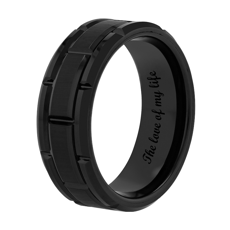 Main Image 3 of 8.0mm Comfort Fit Black Ion-Plated Tungsten Wedding Band