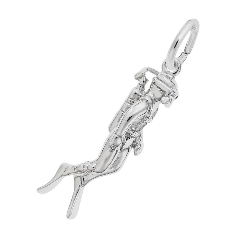 Main Image 1 of Rembrandt Charms® Scuba Diver in Sterling Silver