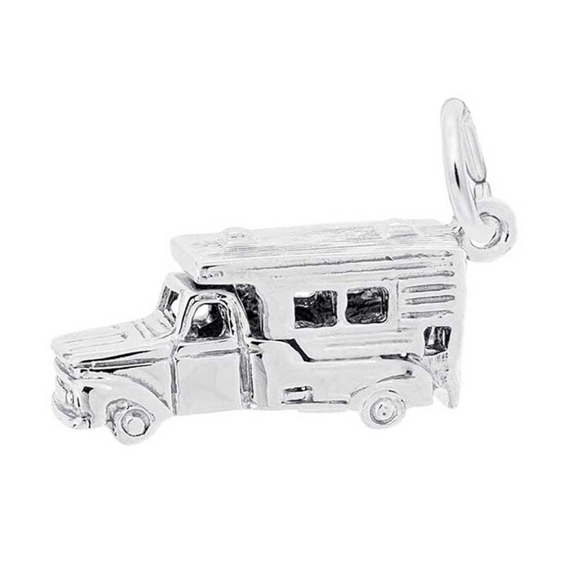 Rembrandt Charms® Pickup Camper in Sterling Silver