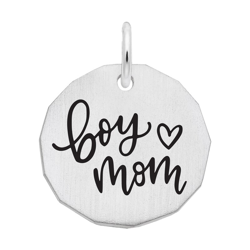 Rembrandt Charms® "Boy Mom" Disc in Sterling Silver