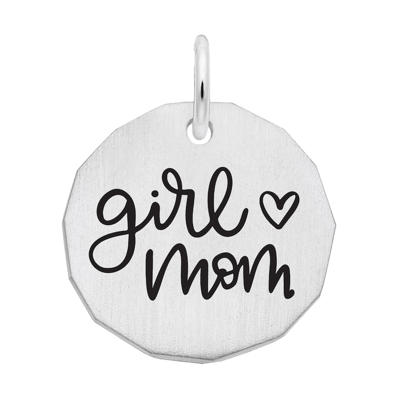 Rembrandt Charms® "Girl Mom" Disc in Sterling Silver