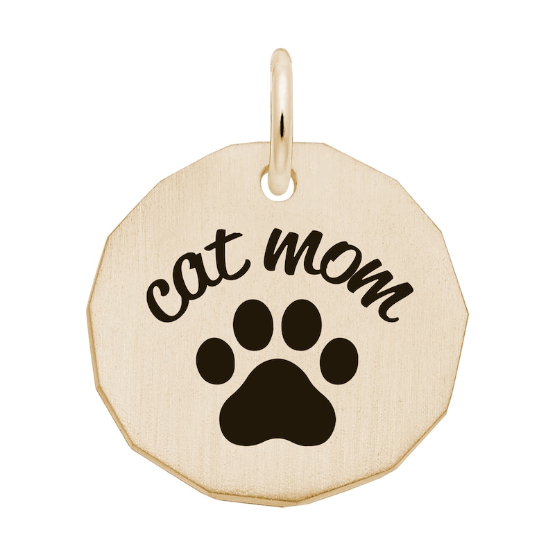 Rembrandt Charms® "Cat Mom" Disc in Sterling Silver