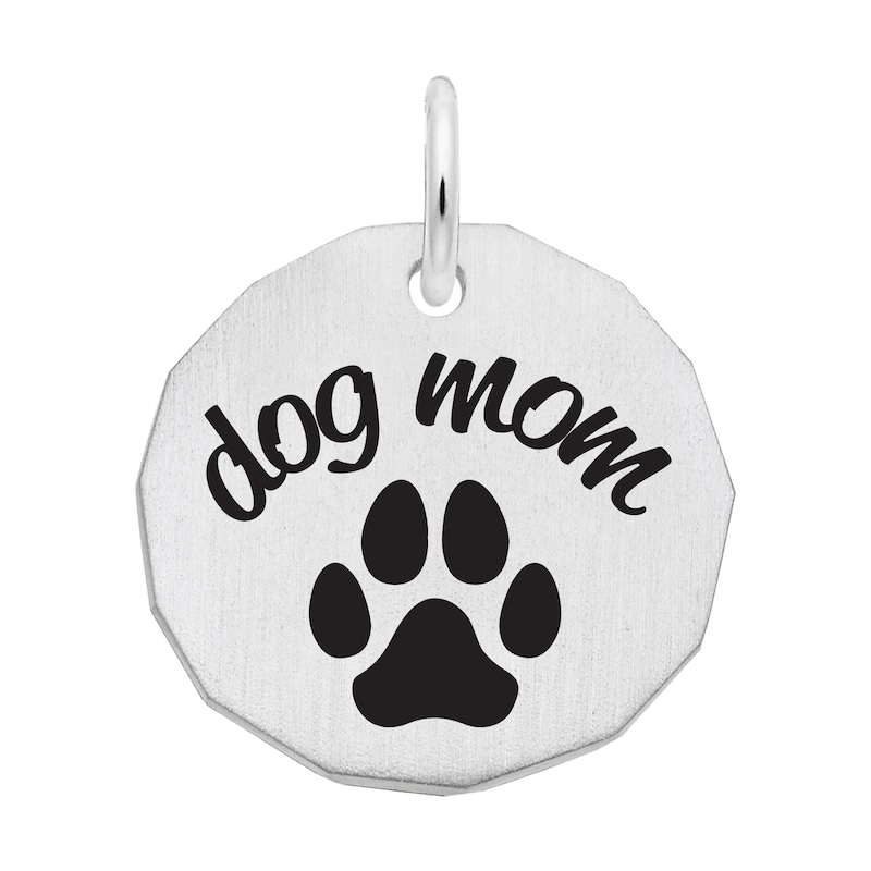 Rembrandt Charms® "Dog Mom" Disc in Sterling Silver