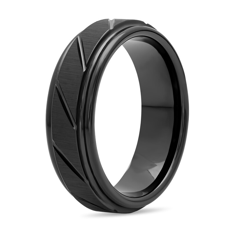 Men's 8.0mm Comfort Fit Black IonPlated Tungsten Wedding Band Zales