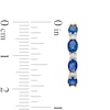 Thumbnail Image 3 of Oval Blue Sapphire and 1/8 CT. T.W. Diamond Alternating Hoop Earrings in 10K Gold
