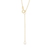 Thumbnail Image 3 of Blue Sapphire and 1/4 CT. T.W. Diamond Alternating Curved Bar Necklace in 10K Gold