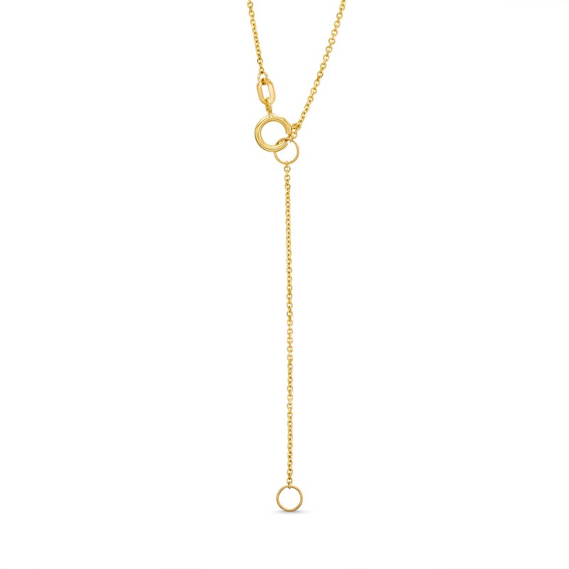 Main Image 3 of Blue Sapphire and 1/4 CT. T.W. Diamond Alternating Curved Bar Necklace in 10K Gold