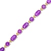 Thumbnail Image 0 of Oval and Round Amethyst Bolo Bracelet in 10K Gold