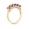 Thumbnail Image 2 of Rhodolite Garnet and 1/5 CT. T.W. Diamond Five-Stone Ring in 10K Gold