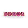 Thumbnail Image 4 of Rhodolite Garnet and 1/5 CT. T.W. Diamond Five-Stone Ring in 10K Gold