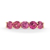 Thumbnail Image 3 of Rhodolite Garnet and 1/5 CT. T.W. Diamond Five-Stone Ring in 10K Gold